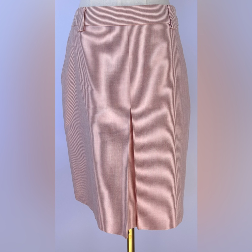 Brooks Brothers Women’s Pin Stripe Skirt Inverted Pleat Front & Back Size 4
